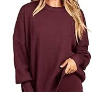 Women 2 Piece Outfits Sweatsuit Oversized Sweater Set & Wide Leg Pants Fall Chun